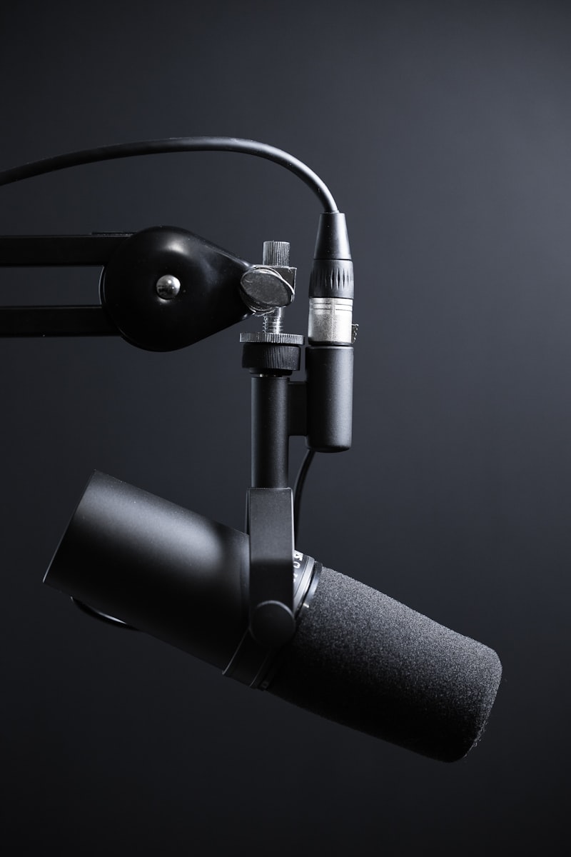 Postazione microfono podcast professionale
